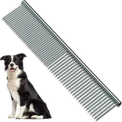 China Pet Stocked Cat Dog Needle Steel Comb Rounded End Teeth Cat Dog Hairs Grooming Comb Steel Metal for sale