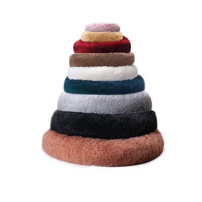 China Removable Blanket Dog Beds For Medium Dogs, Creative Vegan Fluffy Warm Faux Fur Large Donut Pet Beds Mat for sale