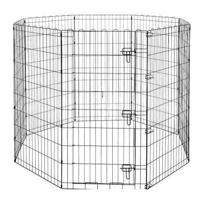 China Indoor and Outdoor 8 Panel Metal Dog Playpen Adjustable Breathable Folding Running Fence Barrier Exercise for sale