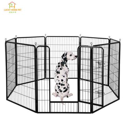 China Large Durable Foldable 8 Panel 5 Size Power Coated Heavy Duty Iron Metal Temporary Dog Fence Panels For Dogs for sale