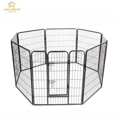 China Large 8 Panel Durable Large Durable Black Pet Fencing Pet Exercise Play Pen For Pets With Door for sale