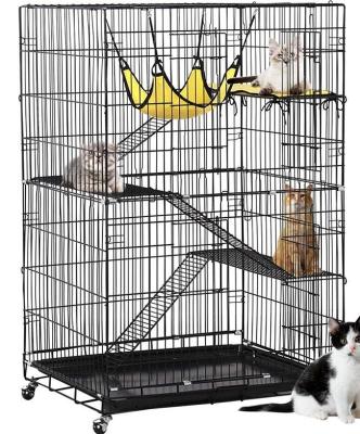 China Wholesale Breathable Large Space Cat Condo Cages Enclosures Cat House Black Customized Horizontal Packaging Rolls Pet Pcs Raw Color for sale