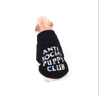 China Stocked hot sale fashion white and black color hoodie winter dog clothes for sale