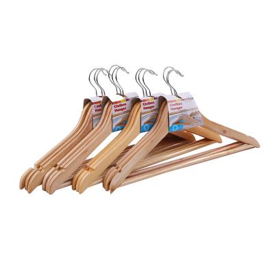 China Multi-functional Wood Hangers wooden coat hange Factory wholesale Premium Environmental friendly wood kid hanger for sale