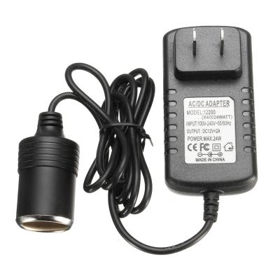 China Hot Selling 110-240 12V 2A Car Laptop AC 24W To 12 Volt 12V 2A Car Lighter Charger Car Cigarette Plug Power Adapter For Mini Vacuum GPS Car Camera for sale