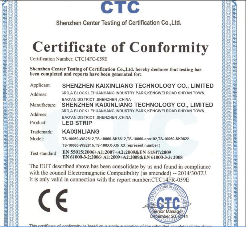 CE - Shenzhen Kaixinliang Technical Co., Limited