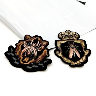 China Viable Handmade Embroidered Badge Applique Bullion Blazer Badge Embroidery Patches for sale