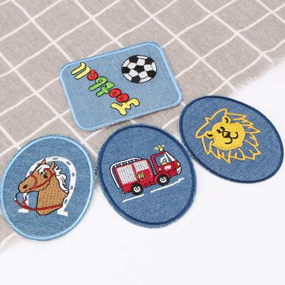 China Viable Wholesale Iron On Cute Custom Logo Embroidered Chenille Apparel Patch Embroidery Patches for sale