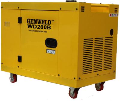 China Soldador accionado por el motor Generator, soldador diesel silencioso Generator de GENWELD WD200B 200A en venta