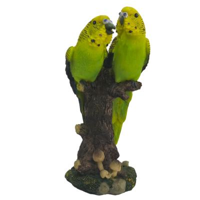 China Global custom green resin parrot statue home and garden decoration figurine factory supply animal directly for sale