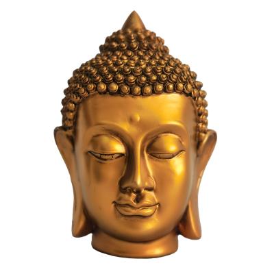 China Other Customized Resin Buddha Head Statue Antique Home Decor Buddhism Decorative Bronze Painting Figurine for sale