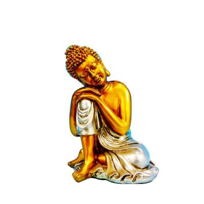 China India Resin Reclining Buddha Painting Religious Statues for sale