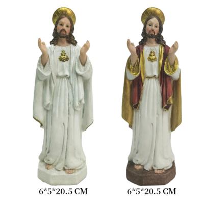 China Europe 20cm Resin Jesus Statue Christian Figurine Religious Sculpture Crafts Factory Supply for sale