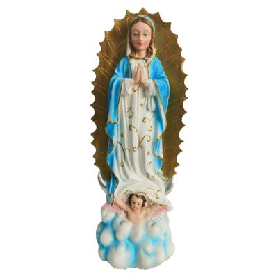 China Europe 11-Inch Resin Virgin Mary Figurine Lourdes Statue Religious Sculpture Crafts for sale