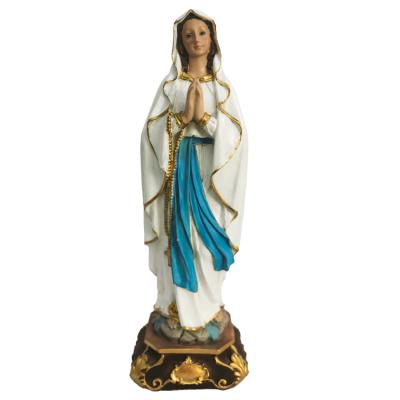 China Europe Resin Virgin Mary Statue Lourdes Sculpture Crafts Religious Figurine 15cm for sale