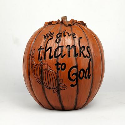 China Resin Customized Autumn Party Resin Thanksgiving Pumpkin Harvest Decoration Craft for sale