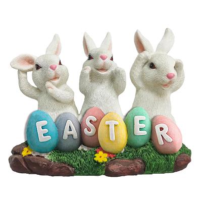 China Decoration Bunny Garden Ornament Statue Gift Life Size Resin Figurine Customized By Europe Easter Bunny for sale