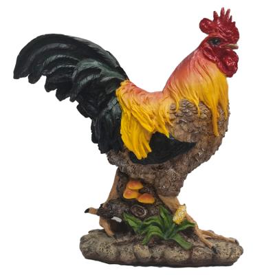 China World Custom Garden Decoration Statue Animal Farm Sculpture Resin Rooster Life Size Chicken Figurine for sale