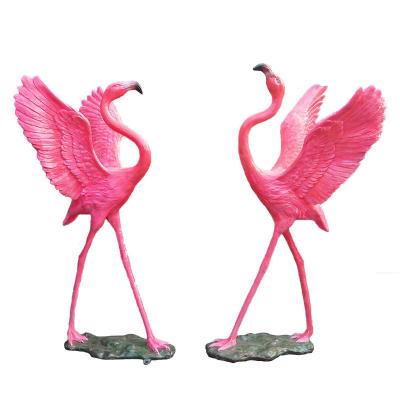 China Handmade Flamingo Sculpture Life Size Garden Flamingo Statue for sale