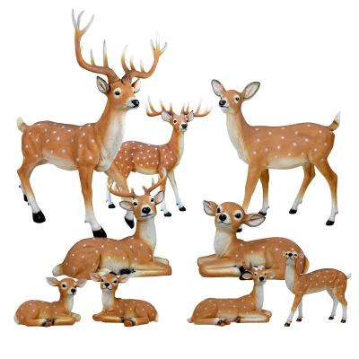 China Traditional Life Size Outdoor Deer Buck Doe Fiberglass/Resin Statues for sale