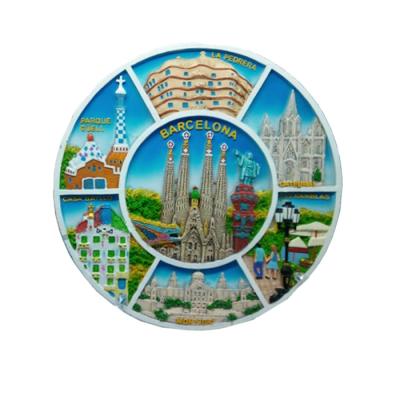 China China Home Decor Country Souvenir Resin Round Custom Decorative Plates For Tourist for sale