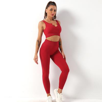 China HOT Selling Breathable Crop Top Leggings Sport Wear Women's Sweat Suit Set Yoga Suit for sale