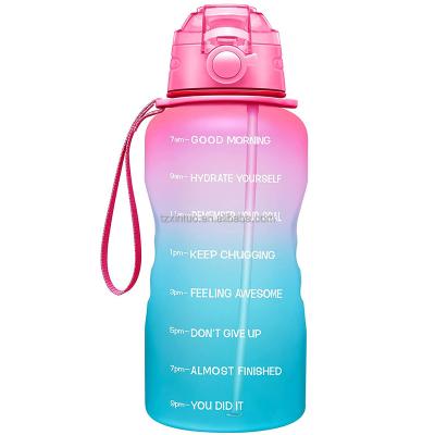 China Best Viable Selling Large 1/2 Gallon Color Motivational Tritan Deluxe Water Bottles for sale