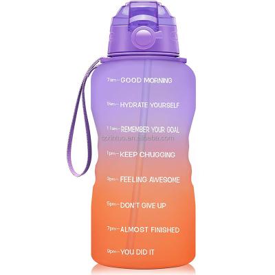 China Best Selling Sustainable Motivational Water Bottle Half Gallon Water Bottles Pink Fast Flow Shaker Gym Water Bottle for sale