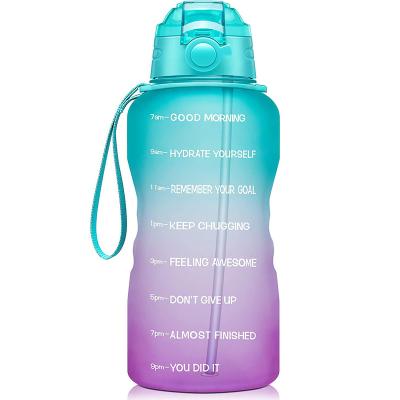 China Viable Gallon Plastic Water Bottle Custom Tritan Color 1 Gallon Motivational Water Bottle With Time Mark for sale