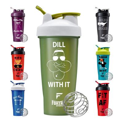 China Viable Bpa Free Plastic Spice Fitness Logo Gym Custom Shaker Bottle For Protein for sale