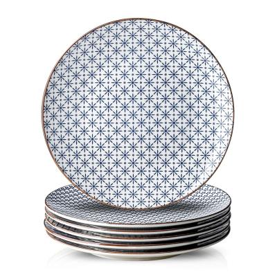 China Sustainable Necessary Ceramic Plates Blue Dinner Plates Dinnerware Wholesale for sale