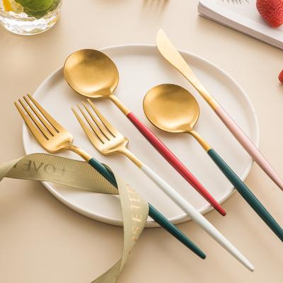 China Sustainable Flatware Set Stainless Steel 304 Fork Knives Spoons Set Knife Stainless Steel Forks Tableware Cutlery for sale