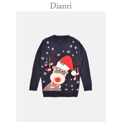 China Newly Christmas style jacquard Christmas sweater lady's anti-pilling with sequins Santa Claus for sale