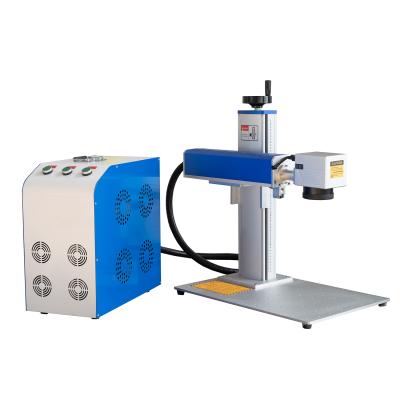 China Automated Loading Raycus Color 20w 30w 50w 3D Laser Marker Fiber Laser Marking Engraving Printer Machine With Rotary For Metal for sale