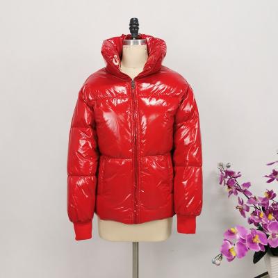 China Other Zeqing bugaka 2021 fashion flash winter fluffy coat stitched Kurt light filled bubble red shiny jacket for sale