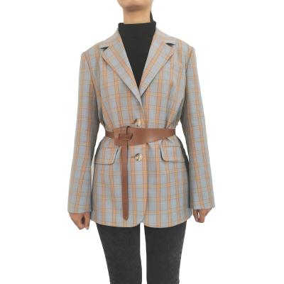 China 2022 Zeqing Anti-Wrinkle Career Ladies Slim Blazers Women's Slim Blazers Women's Suit Jacket Coat Blazer Houndstooth Plaid Zeqing Office 2022 for sale