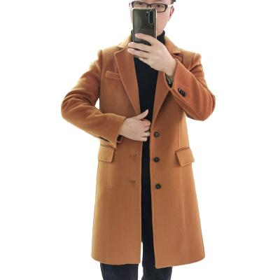 China 2021 autumn and winter business four-color loose woolen coat men's wool coat windproof 100% shrink-resistant spring anti-pilling for sale