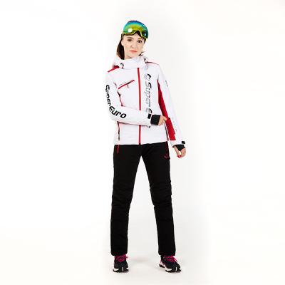 China OEM Whit&Red Ski Cloth Women's Professional QUICK DRY Ski Jacket Waterproof Snowboard Skiing Jacket for sale