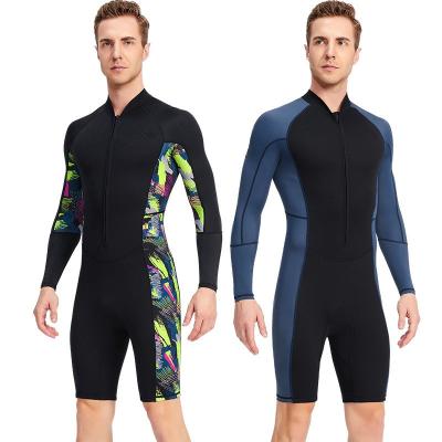 China Wetsuit Men Anti-UV Sunscreen One Piece Long Sleeve Snorkeling 1.5mm Hot Swimming Shorts for sale