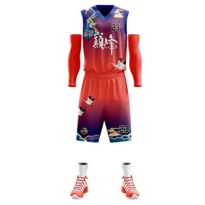 China Custom Breathable Red Black Red Reversible Basketball Jersey Men Women Kids Kids And Shorts Basketball Uniforms Tank Top Accept Customized Deisgn for sale