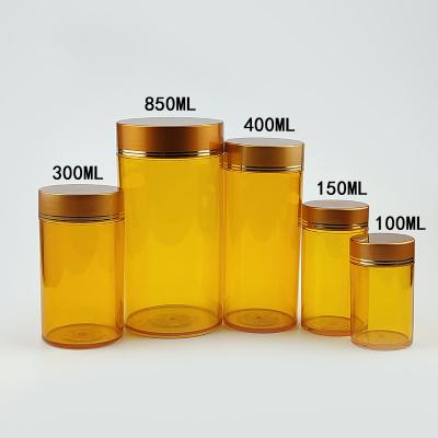 China 100ml 150ml 300ml 400ml 850ml Medicinal PET Pill Bottle Eco Friendly Empty Pill Bottle Plastic Pill Jar for sale