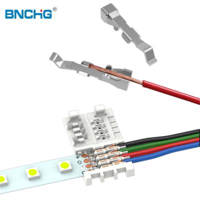 China Led Strips 4 Light Wire 8mm LED Strip Light Connectors LED Strip Clips Solder Less Connectors for sale