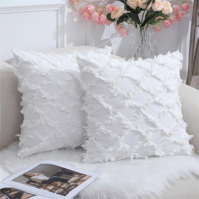 China Low MOQ anti-static wholesale cotton and long hair cut flower pillowcase living room car canvas office removable and washable for sale