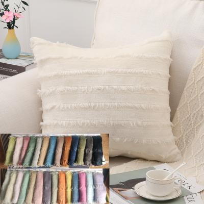 China Wholesale Popular Living Room Anti-static Sofa Pillowcase Cushion Cover Central Institute of Statistics Wind Solid Color Pillow Case Morocco for sale