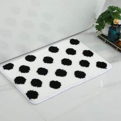 China Polka Dot Design Washable Polka Pattern Printing Bathroom Mats Non-Slip Absorbent Absorbent Custom Door Mats Bedroom Door Mats for sale