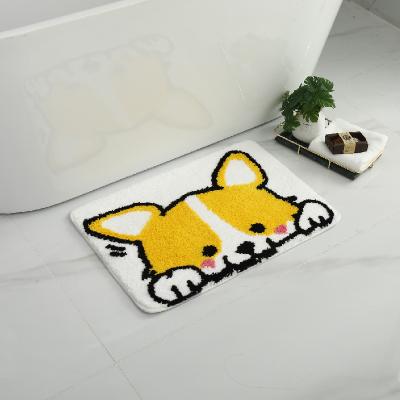 China Cute Indoor Mats CarpetBedroom Door Absorbent Floor Mats Household Bathroom Non-Slip Washable Cartoon Bath Mats for sale