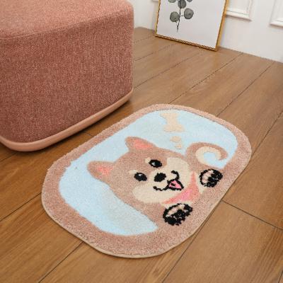 China Bathroom Carpet Cartoon Design Home Decoration Super Absorbent Cute Washable Bathroom Rug Plush Non-Slip Door Mat for sale