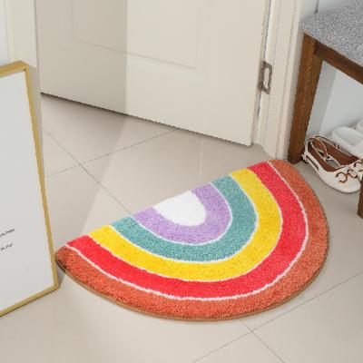 China Fun Washable Iridescent Easy-to-Wash Bathroom Rug Microfiber Non-Slip Absorbent Tub Mat for sale