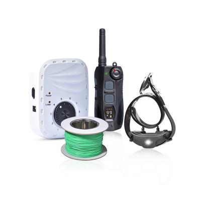 China 2022 Stocked In-ground Barrier System Electric Dog Barrier With 1.25 Mile Remote Dog Training Collar For Dogs Contian Barrier System for sale