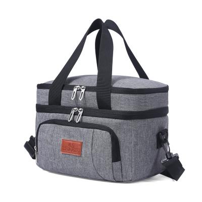 China Keep Warm Size 8L 2021 Gray 26*19*21 Large Capacity Insulation Fabric Material Lunch Bags For Women for sale